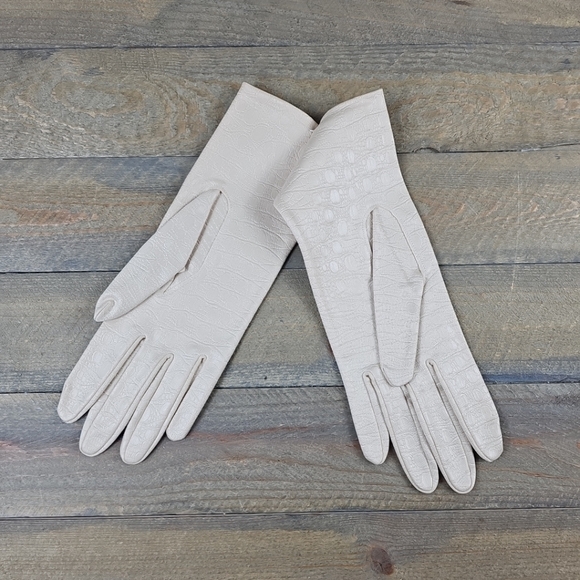 Vintage Hansen Women's Stretch Faux Reptile Gloves NEW - Picture 3 of 7